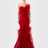 ZITA STRAPLESS RUFFLE GOWN B82D61L