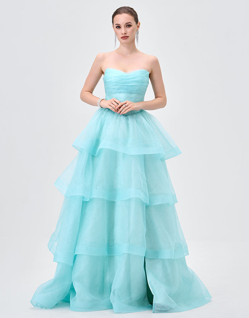 bariano organza dress Bariano exclusive bandeau high low organza maxi dress in red