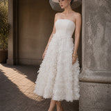 ARYAN STRAPLESS MIDI B82D73S - White