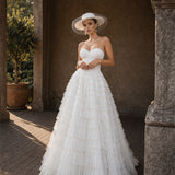 SERENITY SWEETHEART STRAPLESS BALL GOWN B64D15L - White