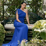 AZZA ONE SHOULDER BOW GOWN B70D20L