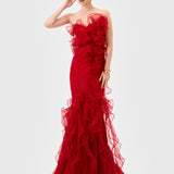 ZITA STRAPLESS RUFFLE GOWN B82D61L