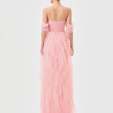 LILI OFF SHOULDER RUFFLE GOWN B82D79L