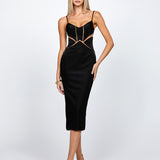 YVES CUT OUT BODYCON MIDI BL72D67S