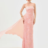 PRIM EMBELLISHED SASH GOWN B82D63L