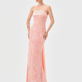 PRIM EMBELLISHED SASH GOWN B82D63L