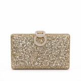 ELSIANA GLITTER RING CLASP GOLD CLUTCH 0050