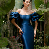 MEREDITH PUFF SLEEVES SCOOPED GOWN B82D81L