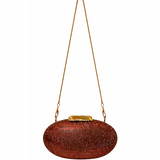 SOLENE OVAL CLUTCH COFFEE 140