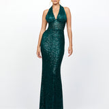 SHAYLYN SEQUIN HALTER GOWN B79D08L
