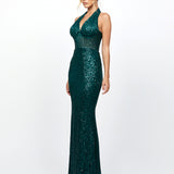 SHAYLYN SEQUIN HALTER GOWN B79D08L