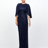 EMMALENE CAPE SLEEVE GOWN B79D09L