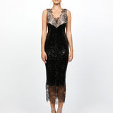 LEAH V NECK LACE MIDI B79D13S