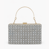 LILY ELEGANT DIAMANTE SILVER CLUTCH 2028-SILVER
