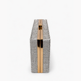 LILY ELEGANT DIAMANTE SILVER CLUTCH 2028-SILVER