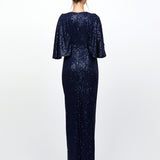 EMMALENE CAPE SLEEVE GOWN B79D09L