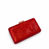 LAUNA SLEEK RHINESTONE RED CLUTCH 433-RED