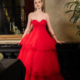 SYDNEY PLEATED TULLE TIERED BALL GOWN B70D15L