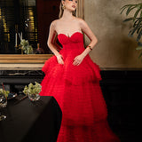 SYDNEY PLEATED TULLE TIERED BALL GOWN B70D15L