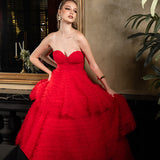 SYDNEY PLEATED TULLE TIERED BALL GOWN B70D15L