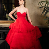 SYDNEY PLEATED TULLE TIERED BALL GOWN B70D15L