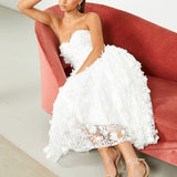 ADELA SWEETHEART PETAL MIDI B41D01S - White