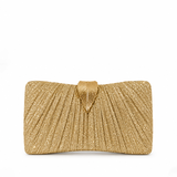 ALVENA PLEATED GLITTER GOLD CLUTCH 0220A
