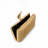 ALVENA PLEATED GLITTER GOLD CLUTCH 0220A