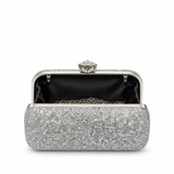 APHRODITE GLITTER CLASP SILVER CLUTCH 0014