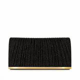 ATHENA PLEATED GLITTER BLACK CLUTCH 1136