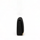 ATHENA PLEATED GLITTER BLACK CLUTCH 1136