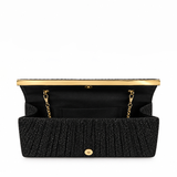 ATHENA PLEATED GLITTER BLACK CLUTCH 1136