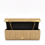 ATHENA PLEATED GLITTER GOLD CLUTCH 1136