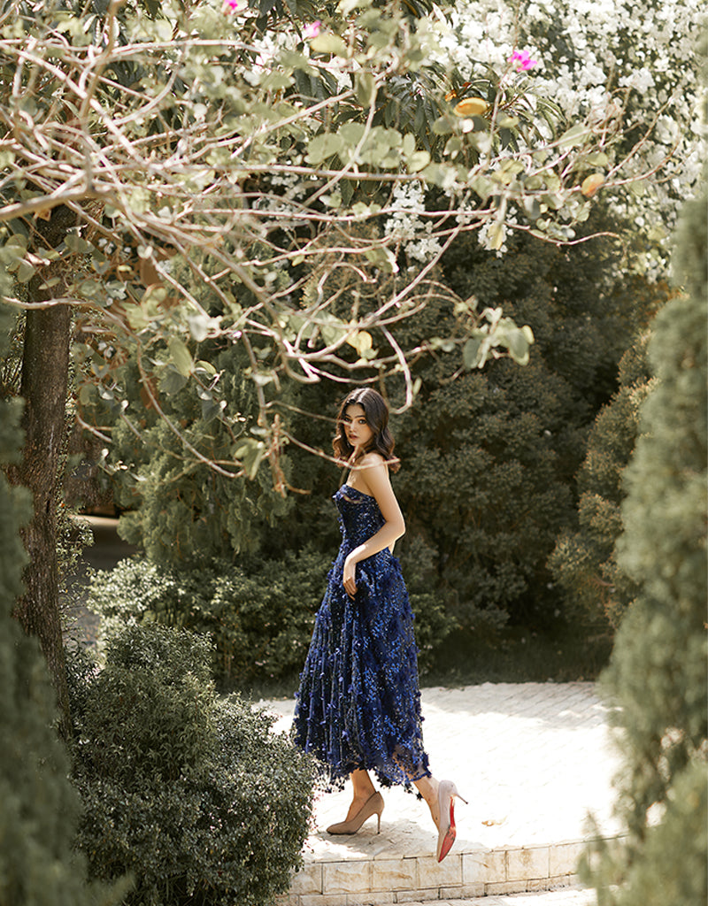 adela appliqu midi dress by bariano Amazing Adela Navy Dress