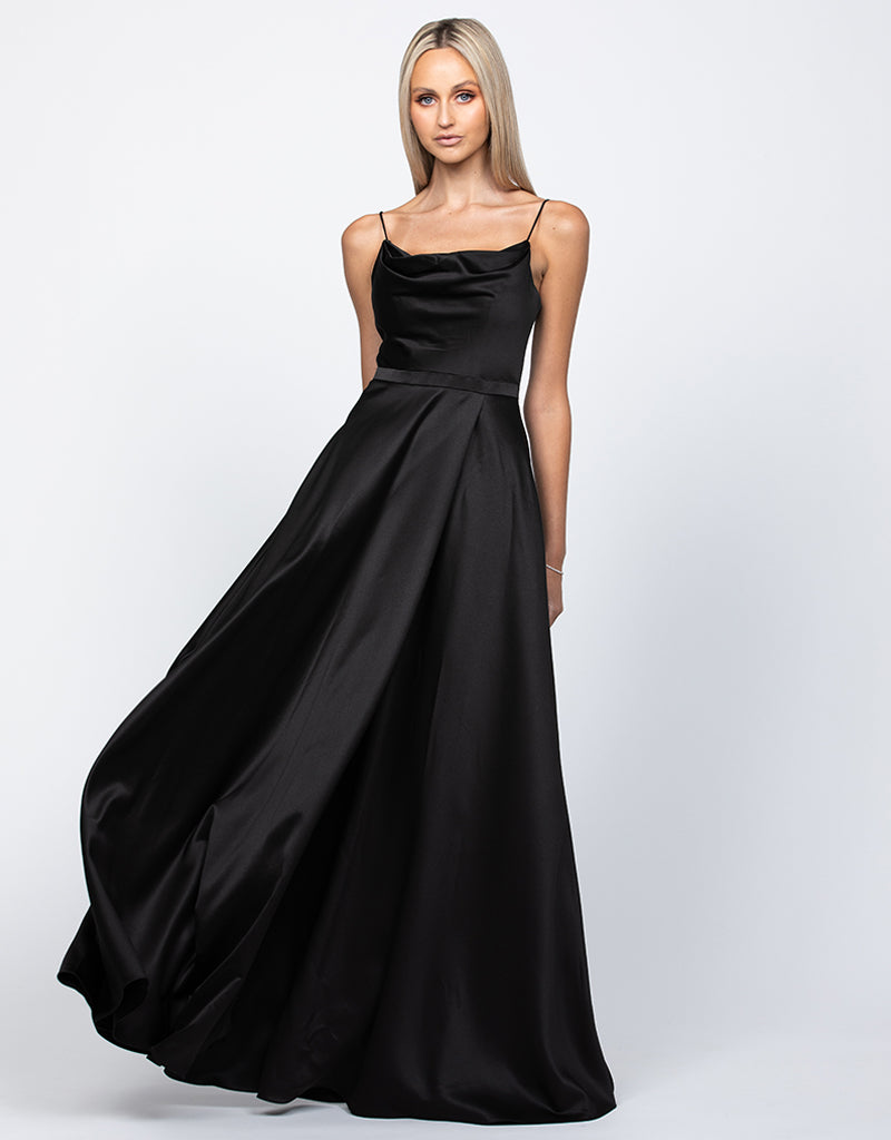 DIAMOND COWL WRAP GOWN B43D11LW