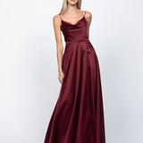 DIAMOND COWL WRAP GOWN B43D11LW