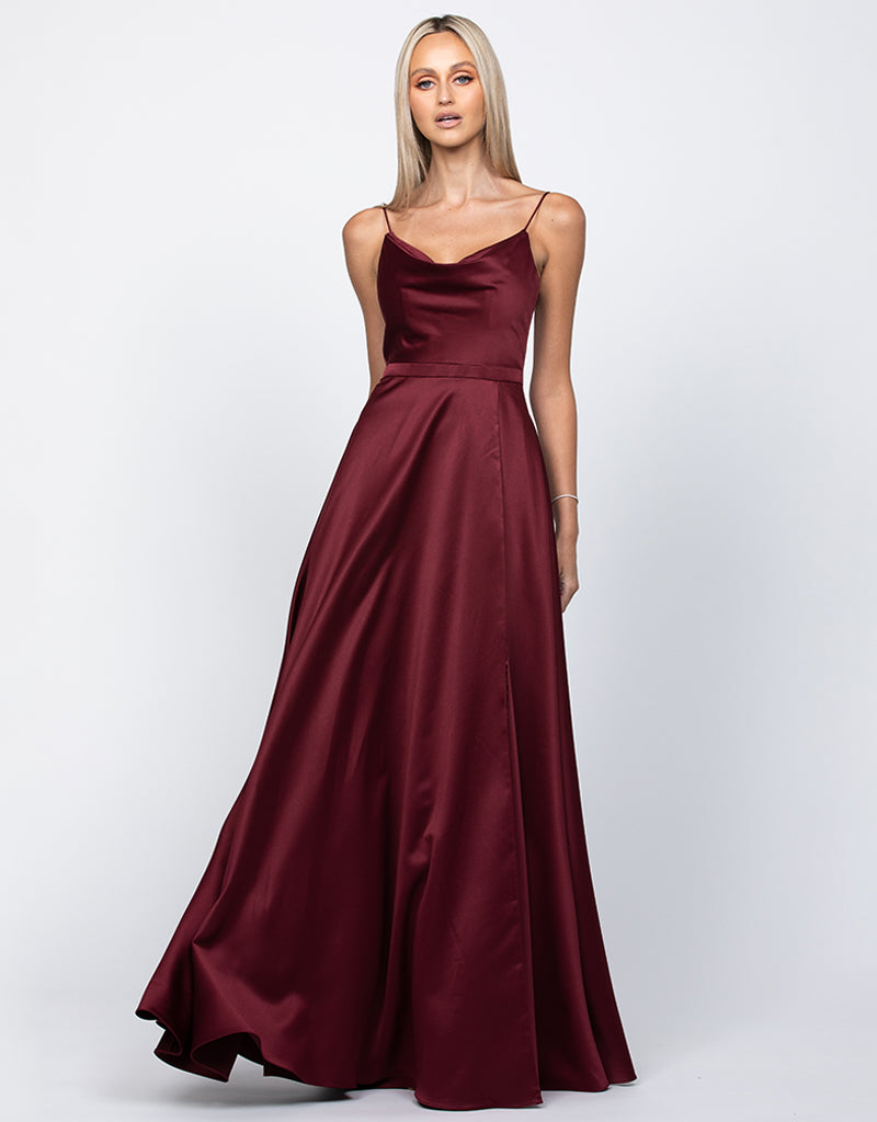 DIAMOND COWL WRAP GOWN B43D11LW