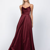 DIAMOND COWL WRAP GOWN B43D11LW