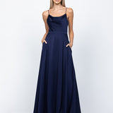 DIAMOND COWL WRAP GOWN B43D11LW