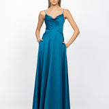 DIAMOND COWL WRAP GOWN B43D11LW