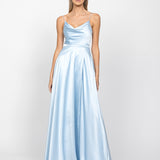 DIAMOND COWL WRAP GOWN B43D11LW