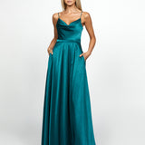 DIAMOND COWL WRAP GOWN B43D11LW