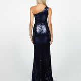 ISOBEL ONE SHOULDER CUT OUT GOWN WITH TRAIN B58AD09LT