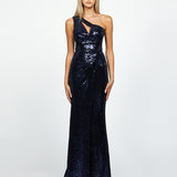 ISOBEL ONE SHOULDER CUT OUT GOWN WITH TRAIN B58AD09LT