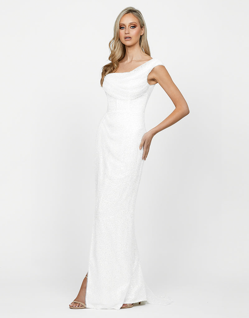 IMOGYN ASYMMETRIC DRAPED GOWN B58AD35L – Bariano