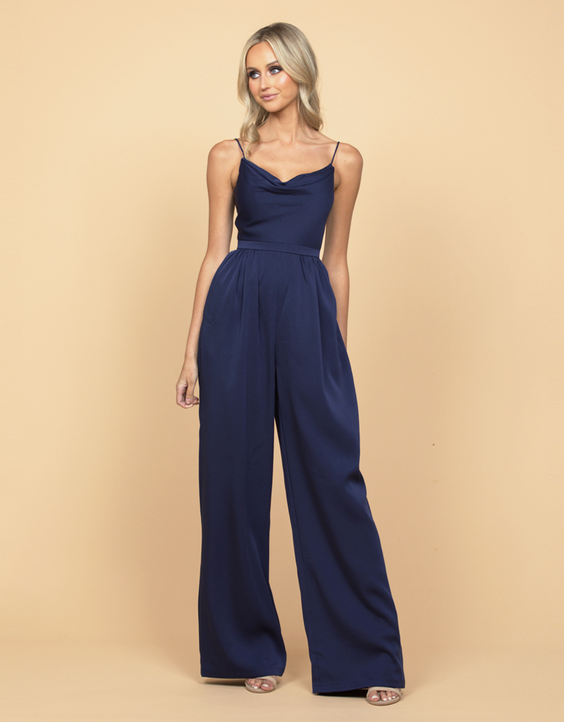 CARLEE COWL NECK JUMPSUIT B58AJ01