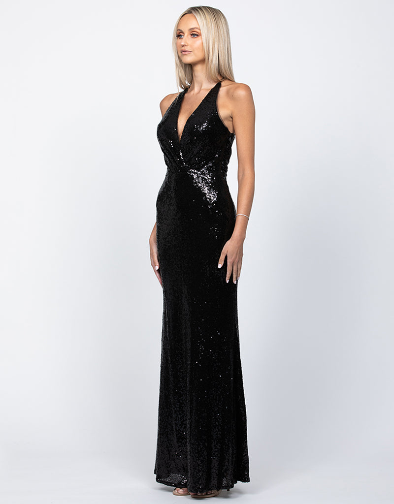 LEIA COWLED DRAPED NECK GOWN B59D17L