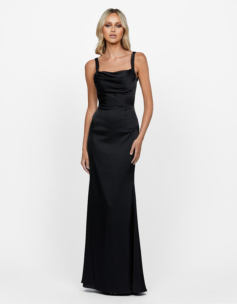 CHANTEL COWLED BACKLESS GOWN B60D05L