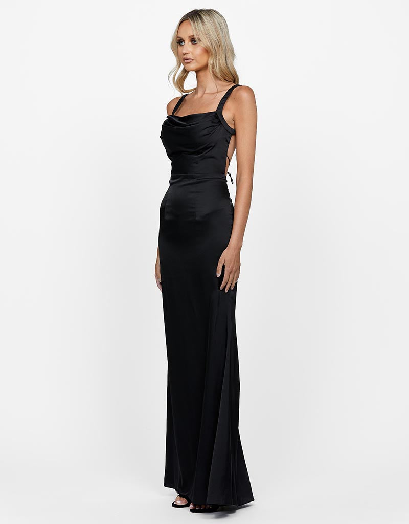 CHANTEL COWLED BACKLESS GOWN B60D05L
