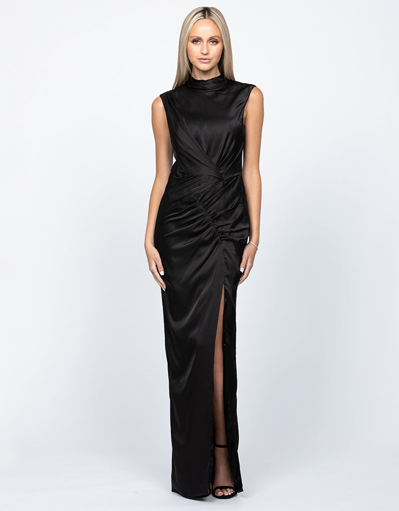 AINSLEE HIGH NECK DRAPED GOWN B60D06L